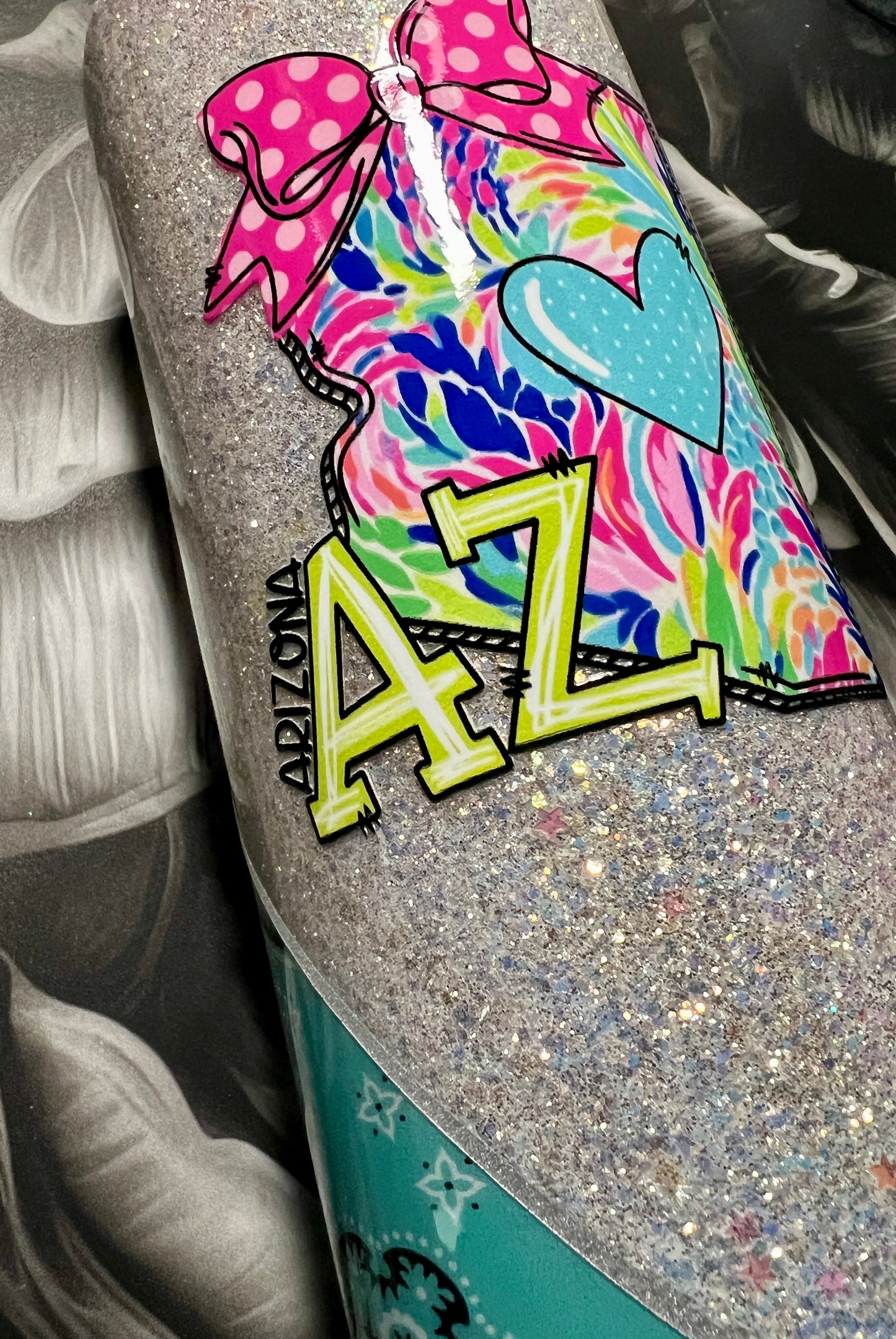 AZ tumbler - Teal bandana