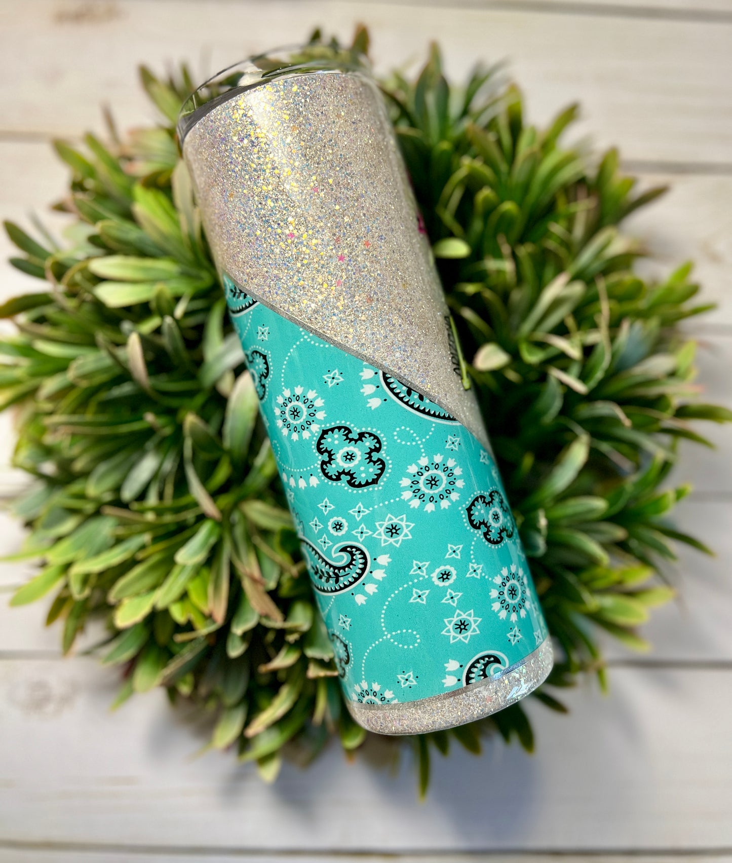 AZ tumbler - Teal bandana
