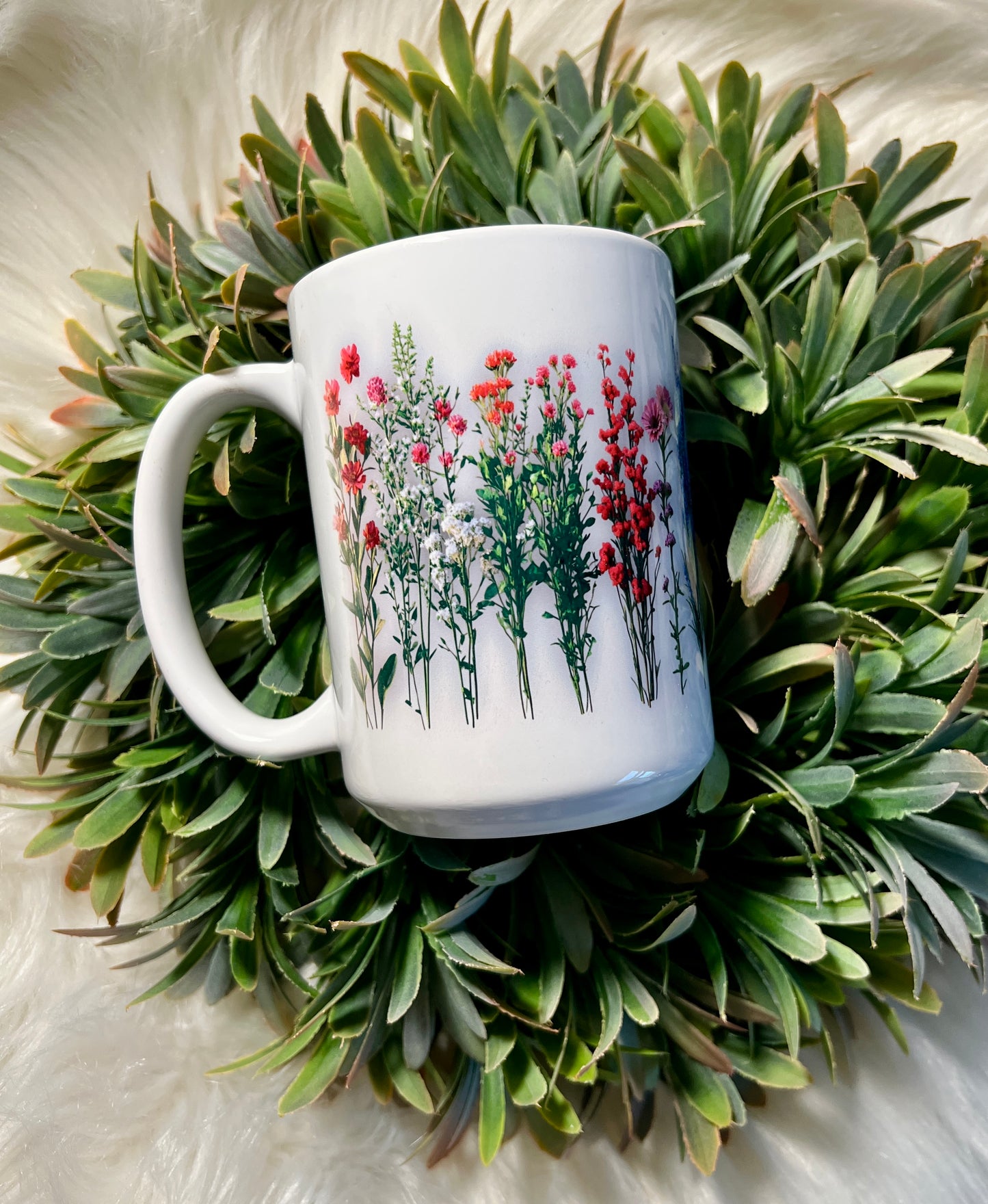 Colorful flowers mug