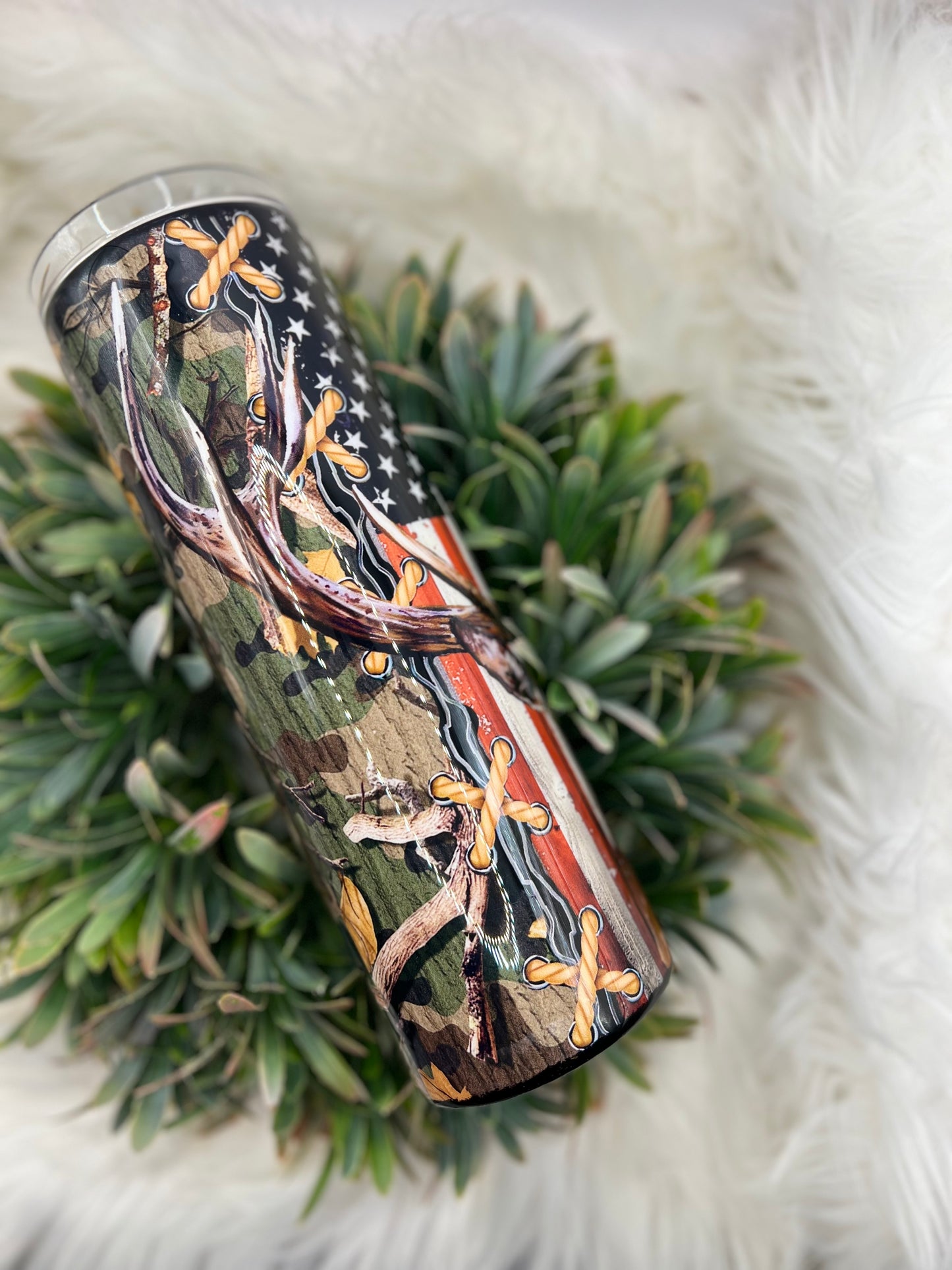 Deer camo tumbler