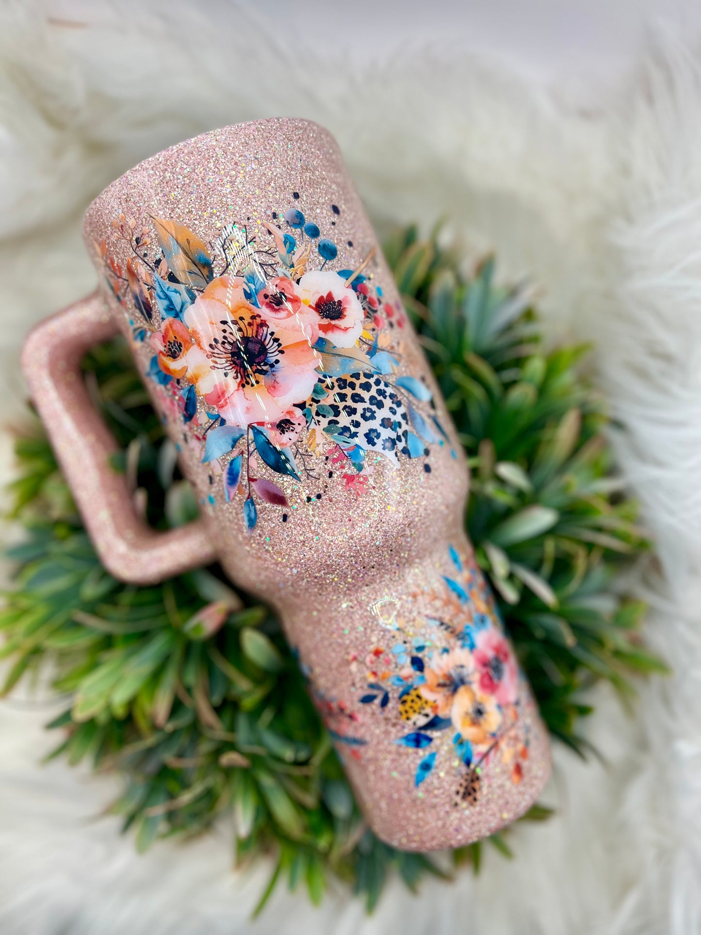 Floral Rose Gold Tumbler