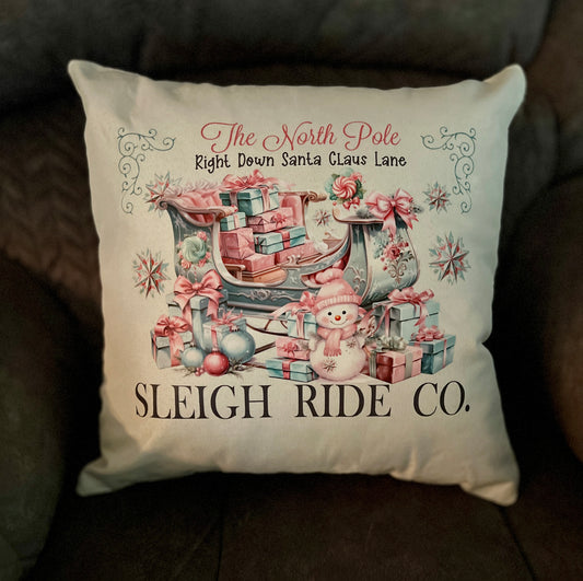 Sleigh ride pillow