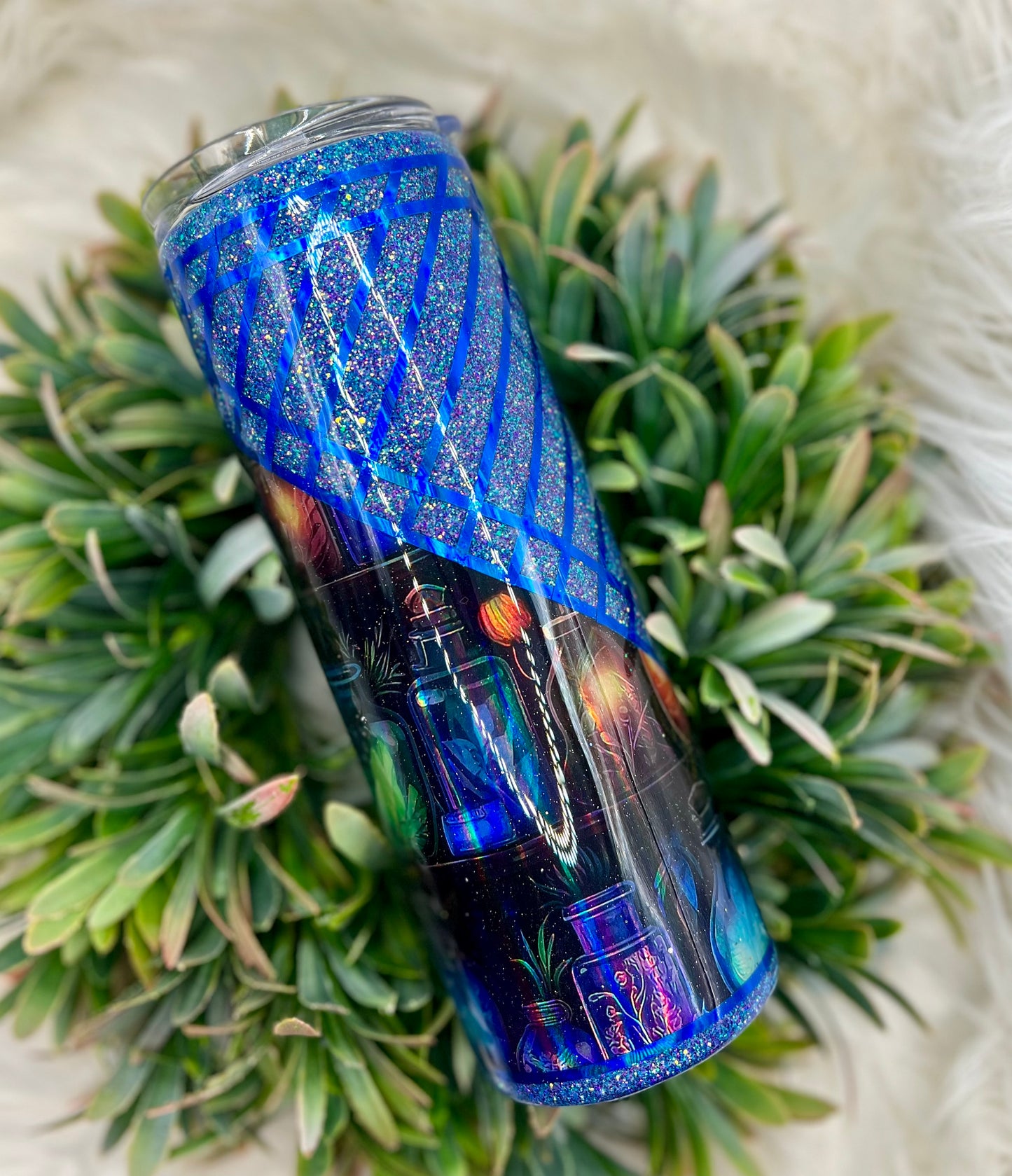 Blue design tumbler