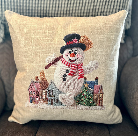 Frosty Snowman pillow