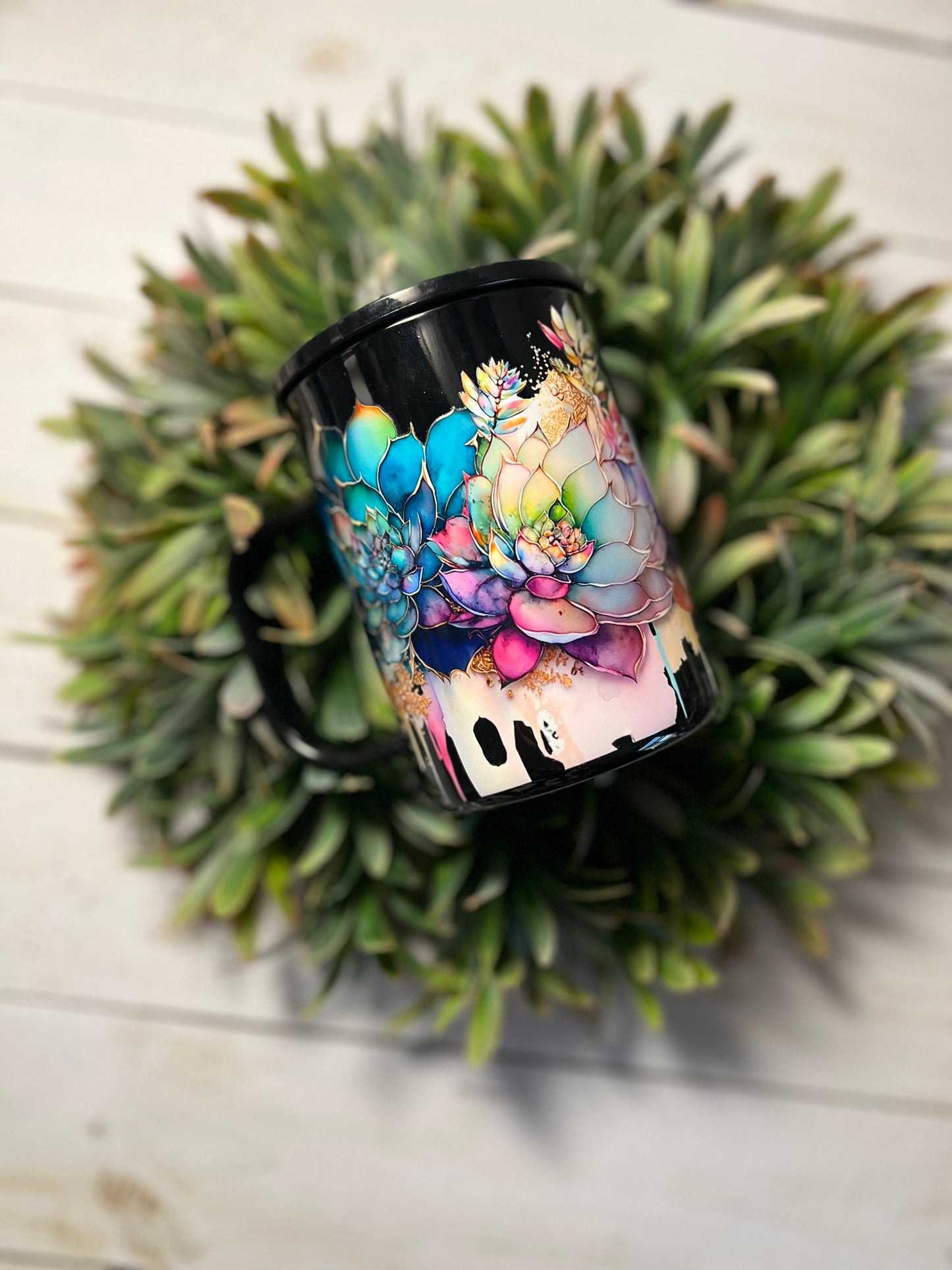 Succulents mug - glass