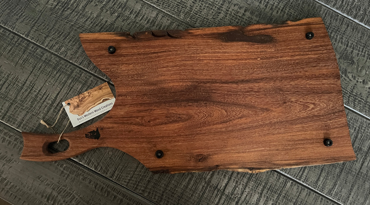 Mesquite cutting board/tray. Live edge