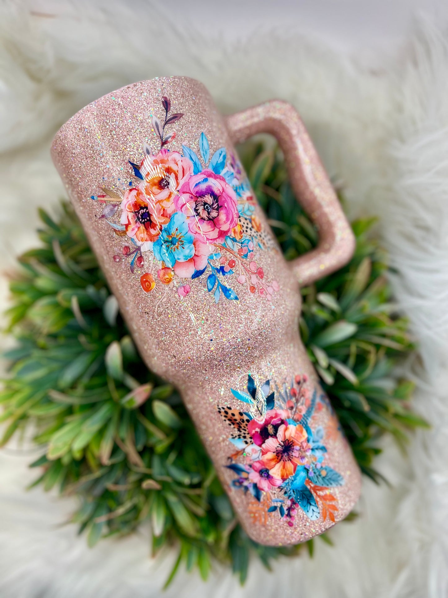 Floral Rose Gold Tumbler