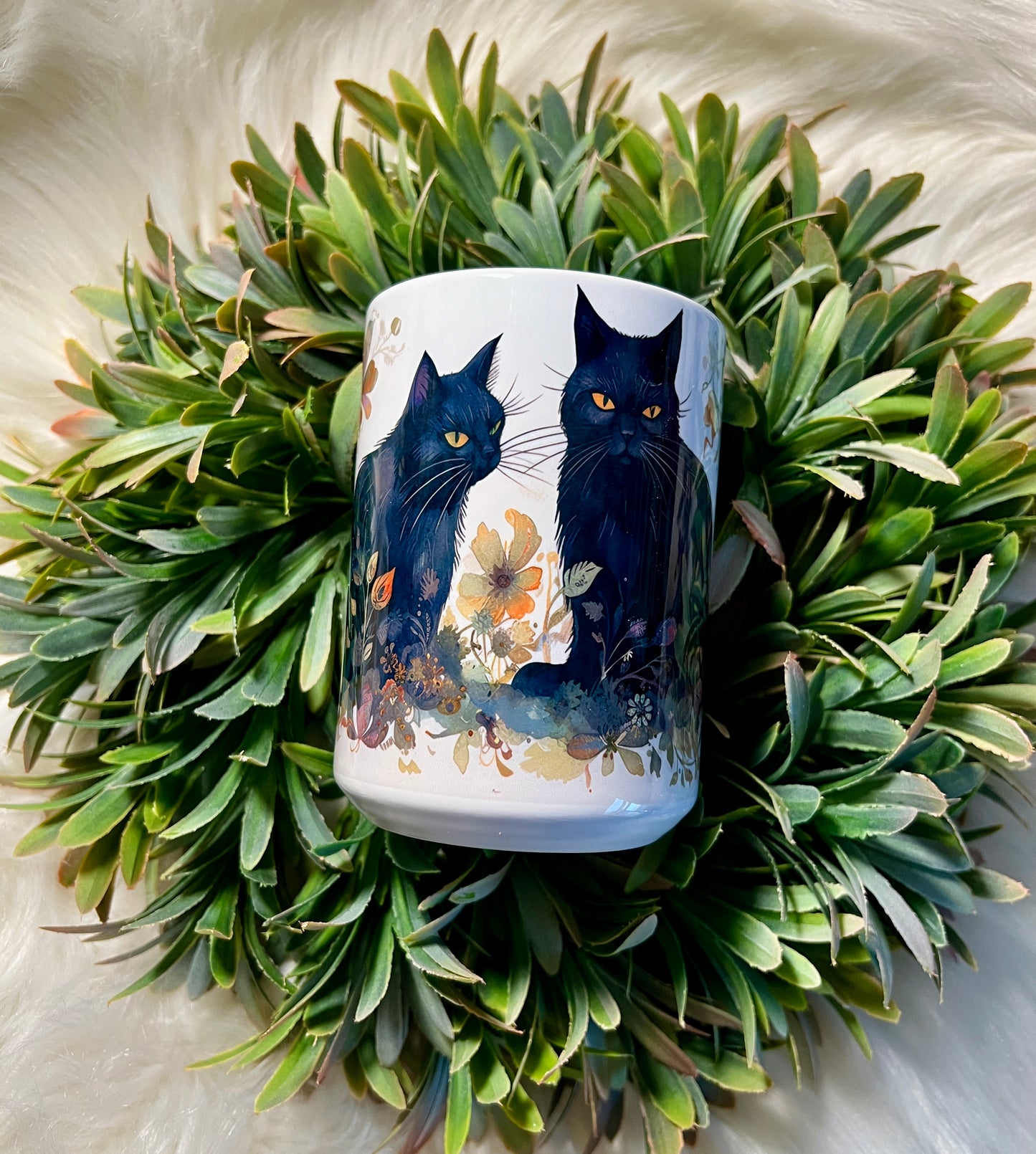 Black cats mug