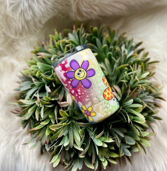 Butterfly and flowers colorful tumbler 1