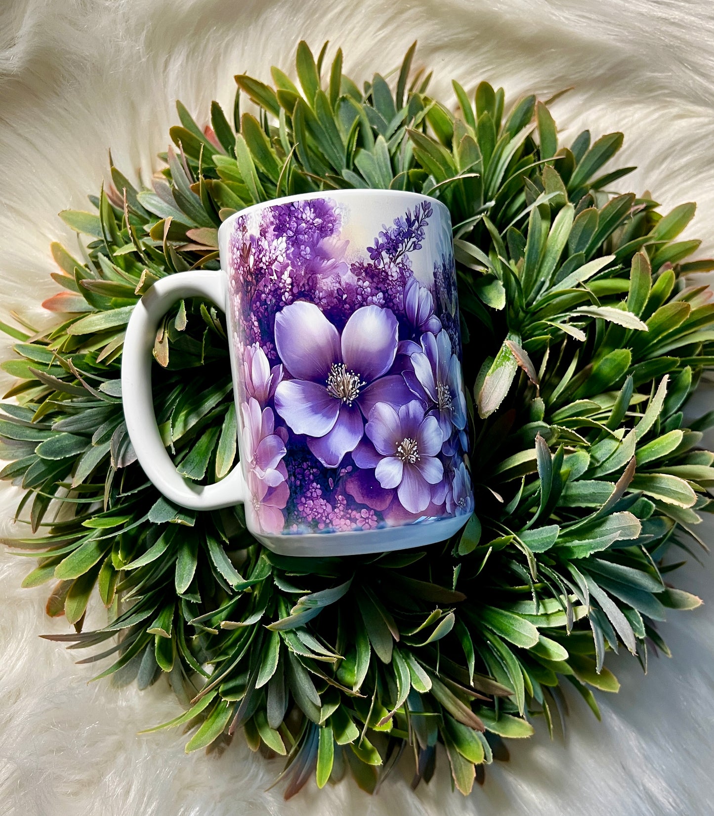 Purple fairytale castle mug