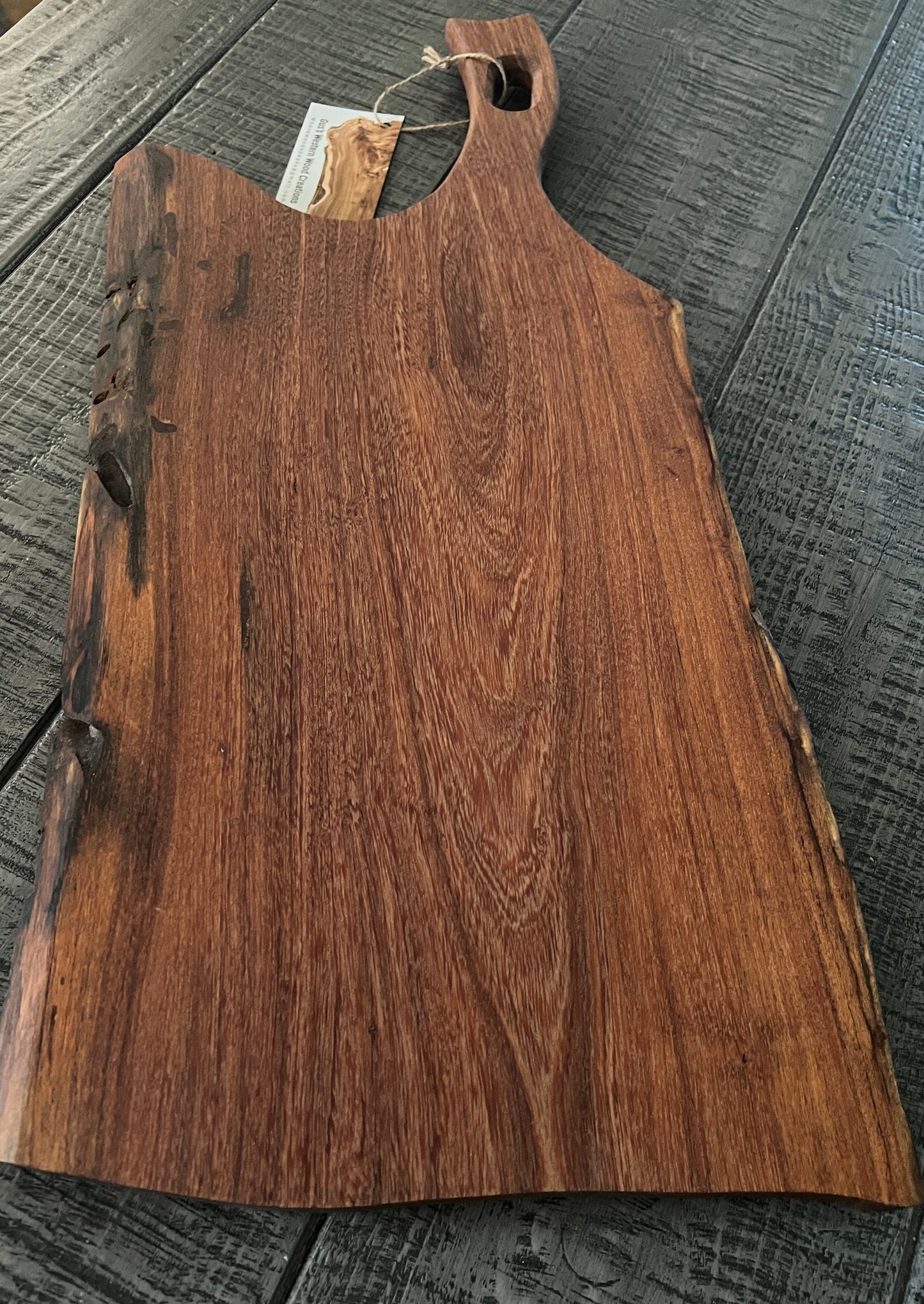 Mesquite cutting board/tray. Live edge