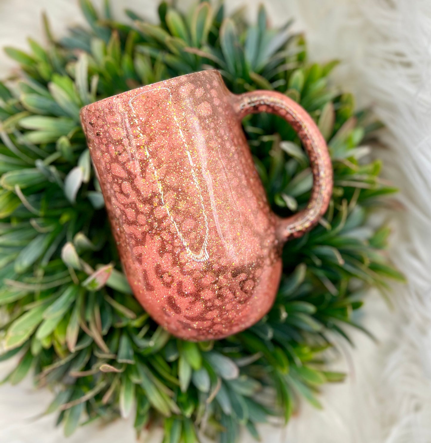 Coral cowboy boots mug