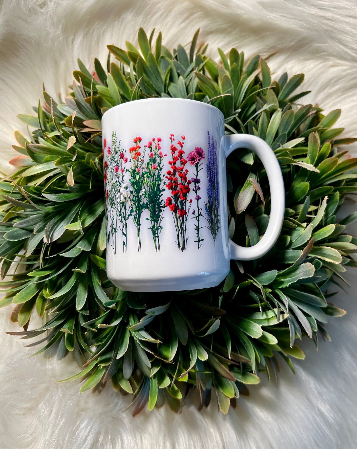 Colorful flowers mug