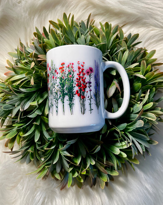 Colorful flowers mug